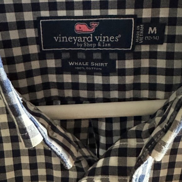 Vineyard Vines Navy Blue/White Whale Long Sleeve Button Down Shirt - Picture 2 of 3
